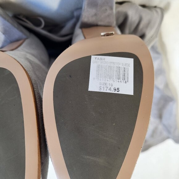 Tony Bianco | Silver Suede Over-the-Knee Boots - Size 10 - Picture 7 of 12